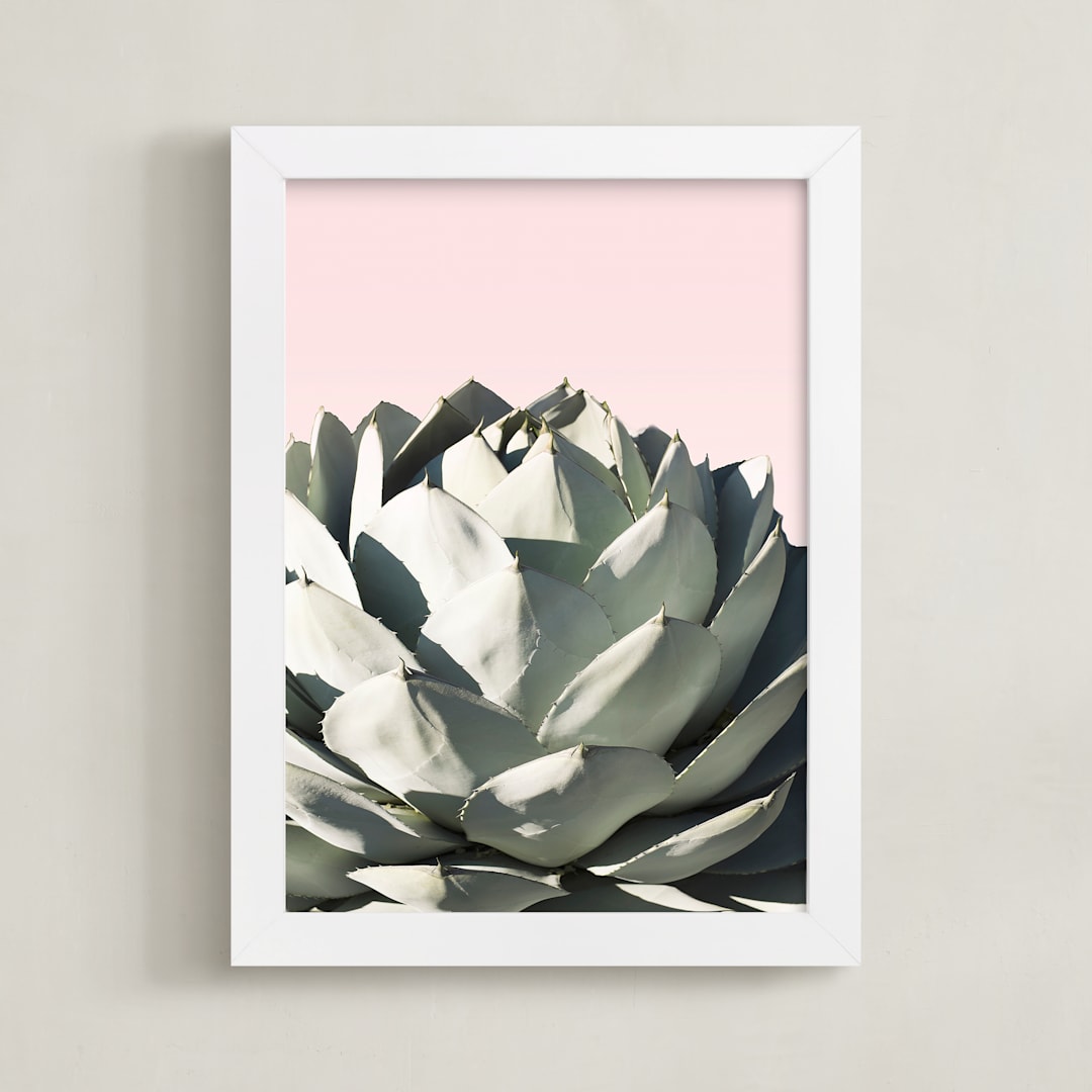 "Pink Agave" - Art Print in Blush by Wilder California - Framed