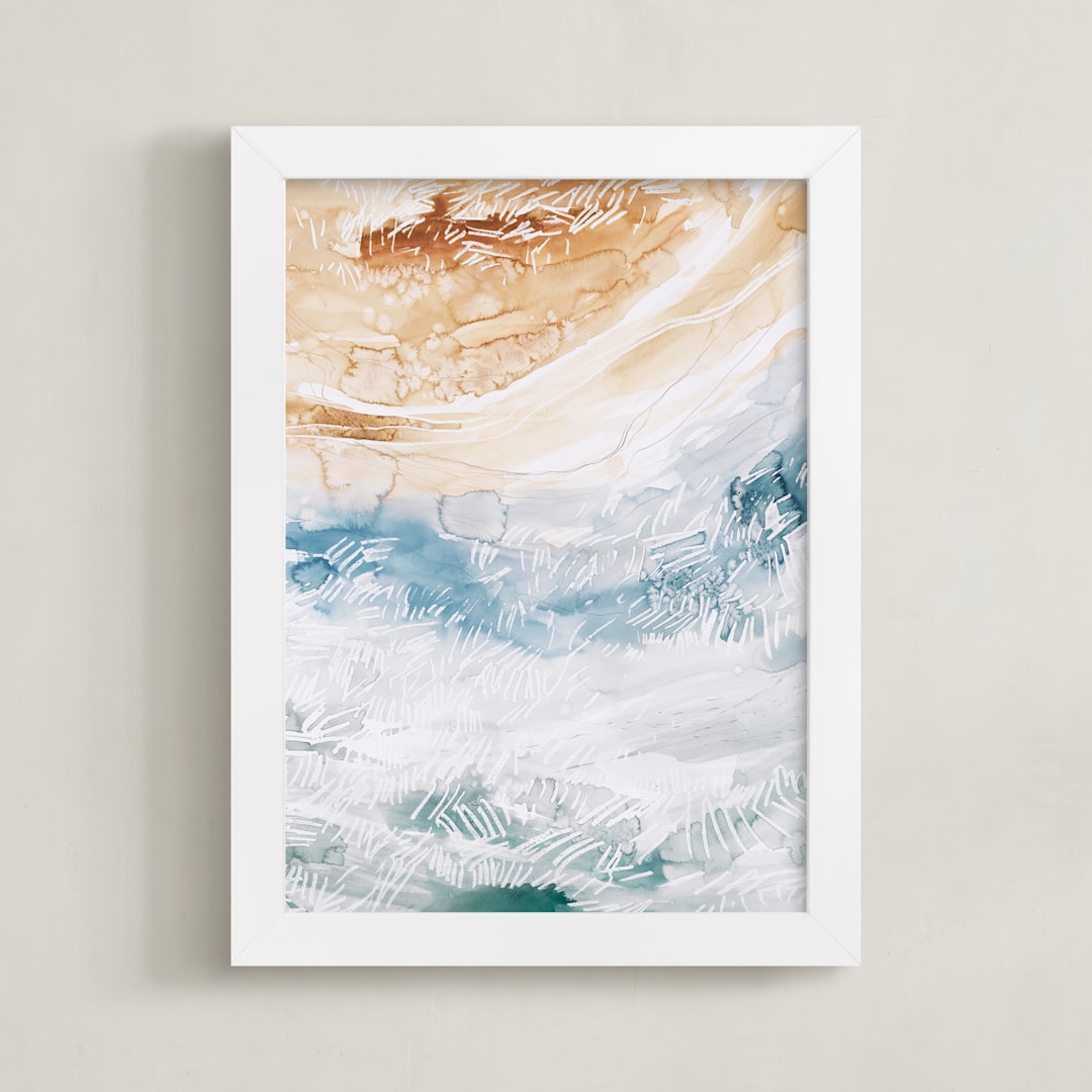 "Sediment No 1" - Art Print in Beige by Kelly Ventura - Framed