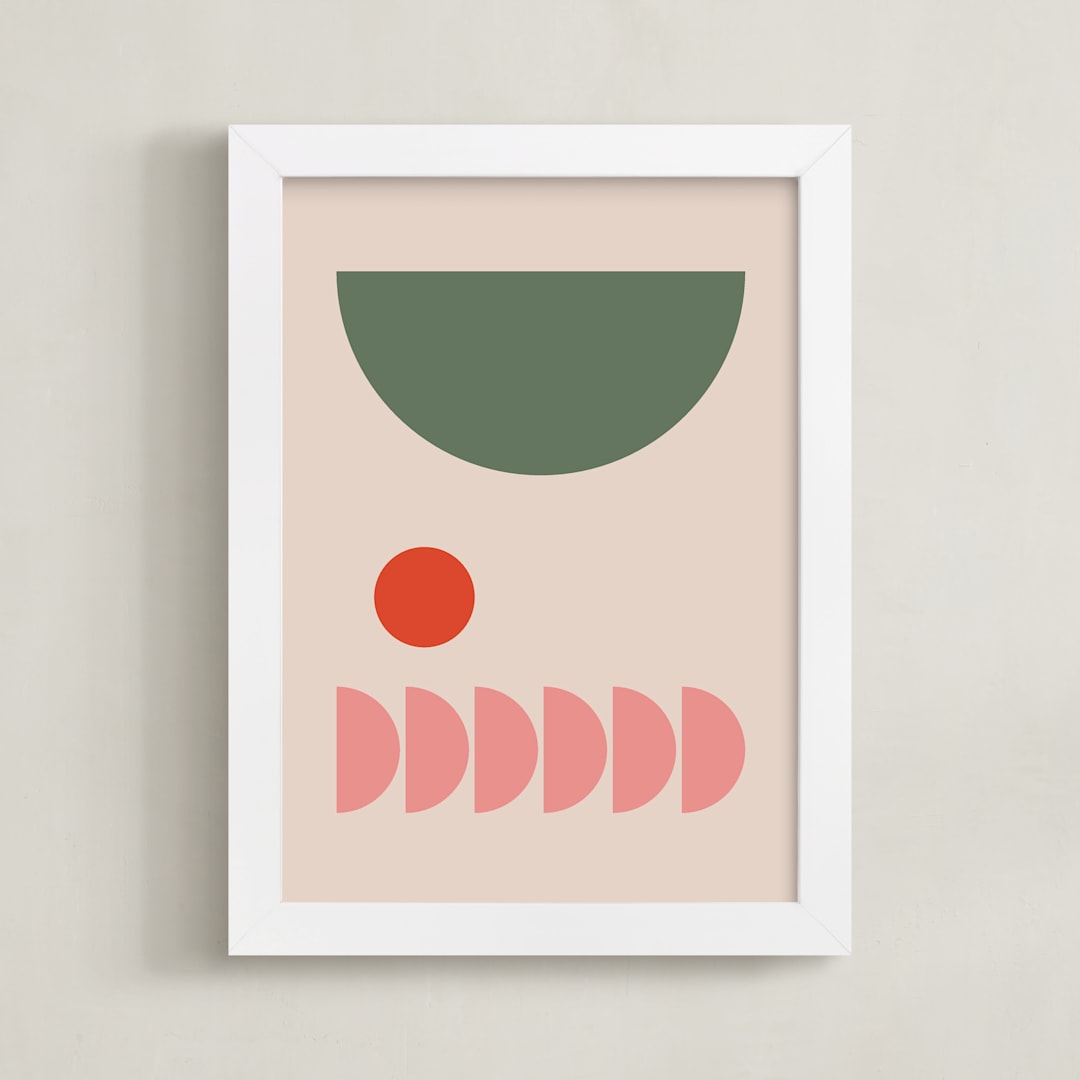 "Valentina" - Art Print in Olive by Alex Roda - Framed