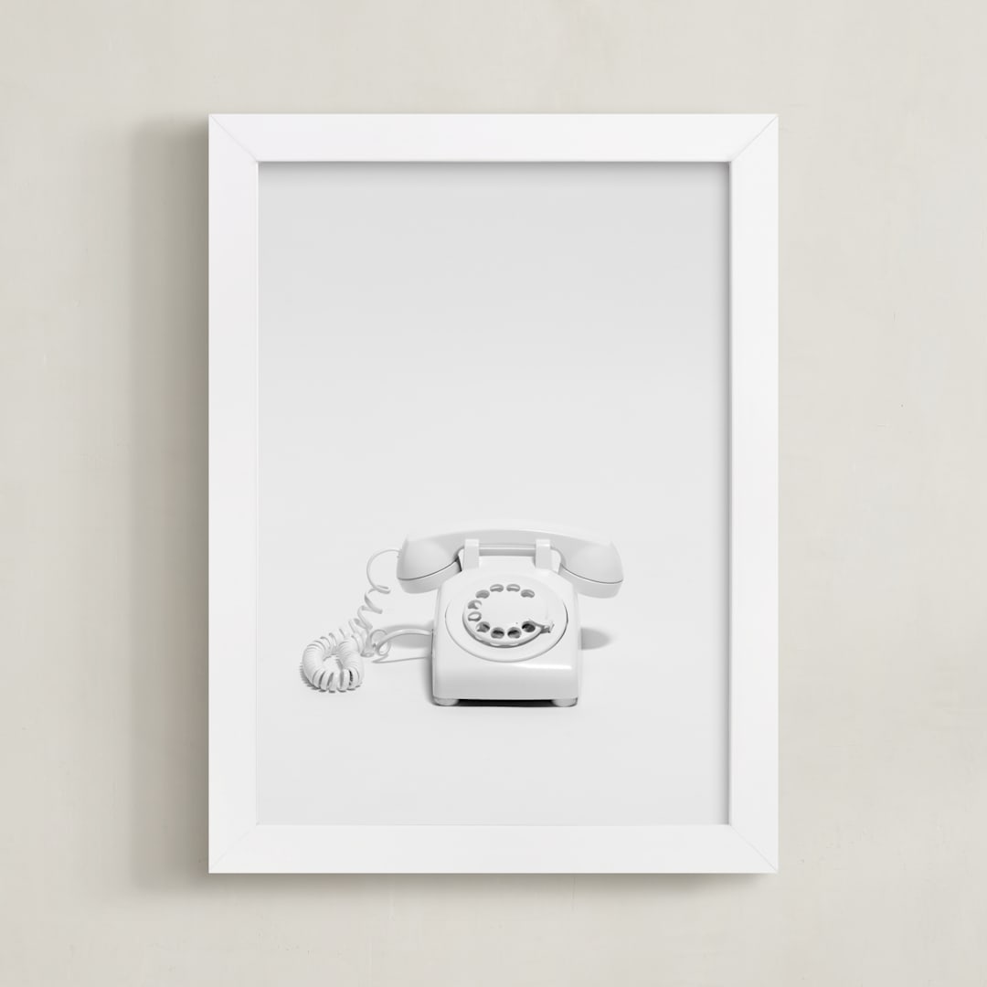 "Telephone" - Art Print in Pearl by Cristiane - Framed