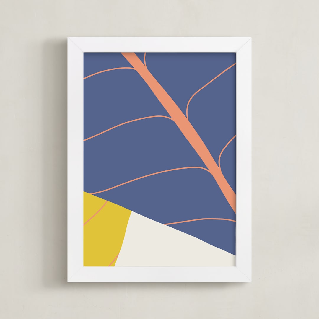 "Abstract Leaves" - Art Print in Twilight by Alicia Schultz - Framed