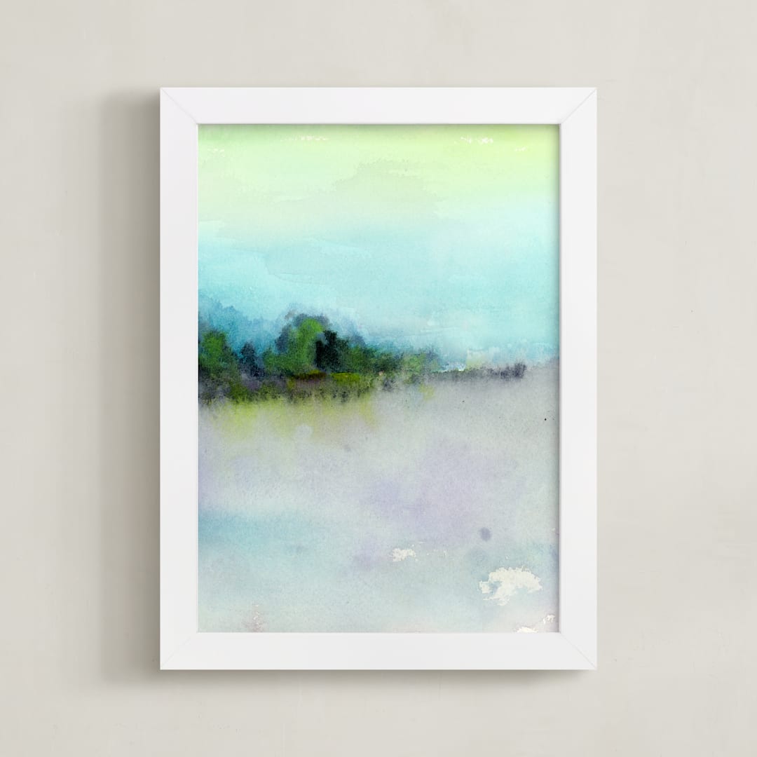 "Lakeside" - Art Print in Mint by Lindsay Megahed - Framed