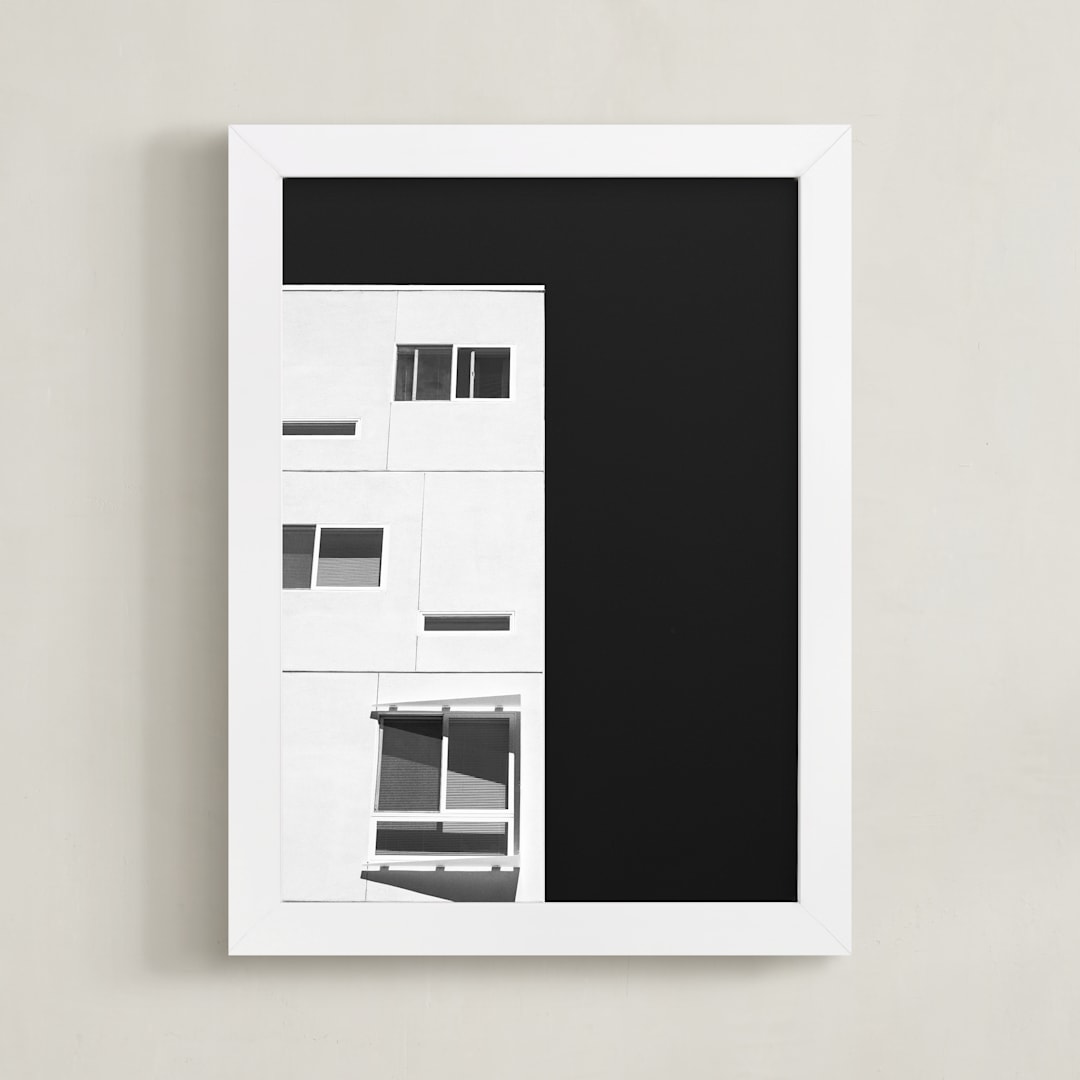"rectangle with me" - Art Print in coal by Kamala Nahas - Framed