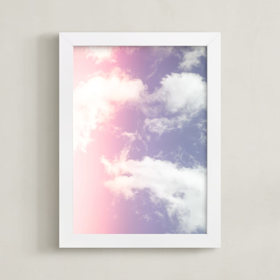 "Cotton Candy Clouds" - Art Print in Cotton Candy by Erin Beutel - Framed