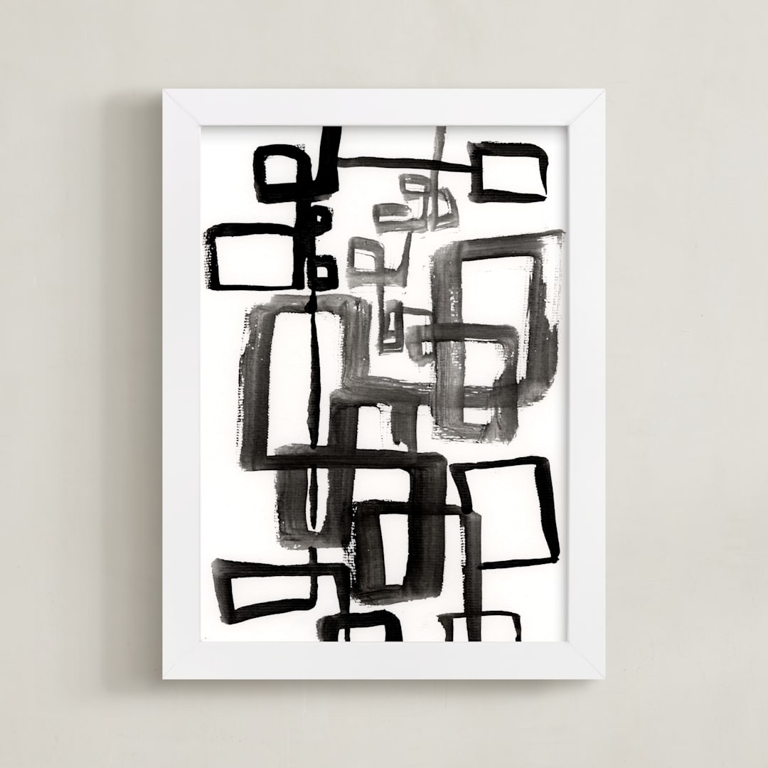 "Alternative Paths" - Art Print in Extreme Black by Bethania Lima - Framed