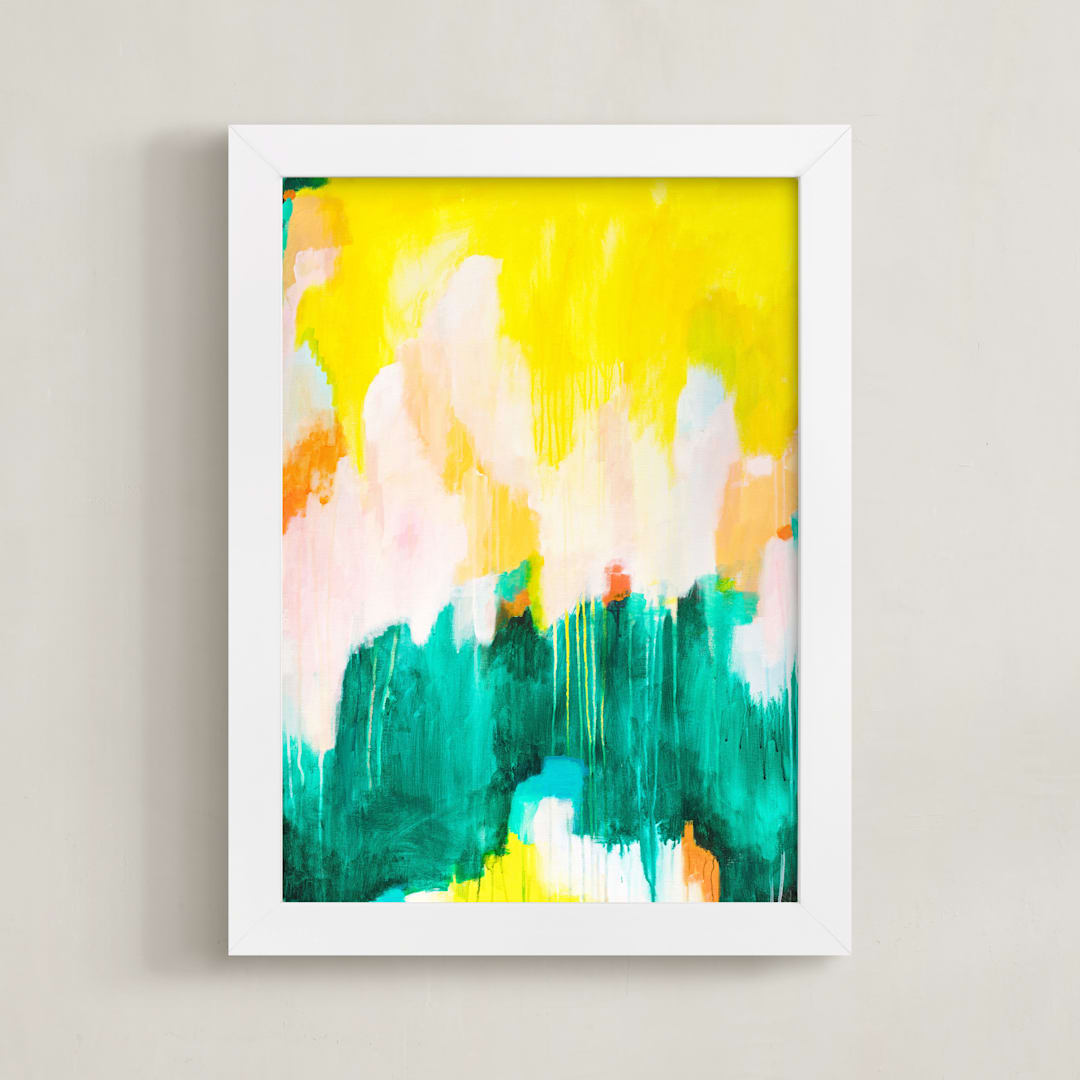 "Pina" - Art Print in Sunshine Yellow by Parima Studio - Framed