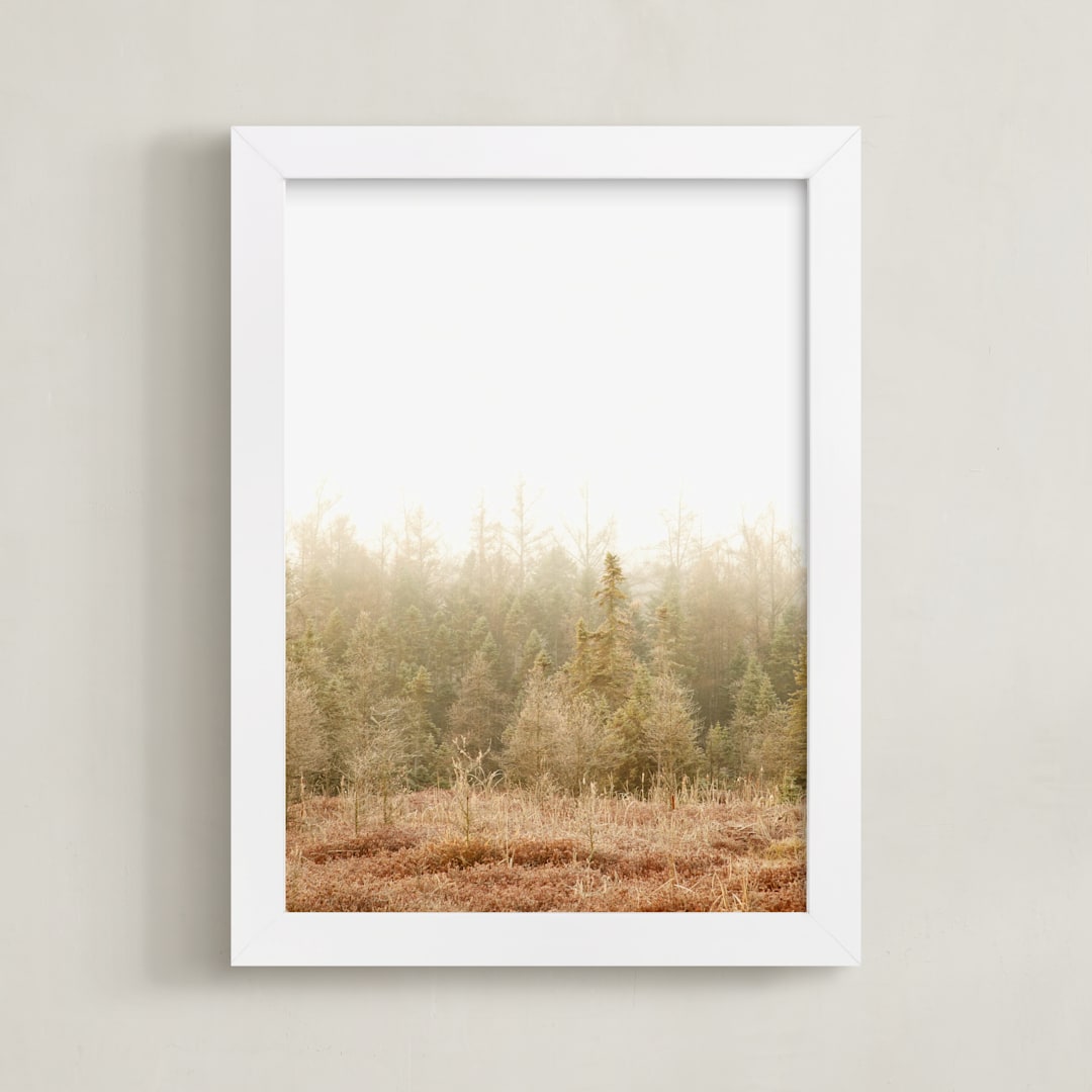 "Blushing Bog" - Art Print in Dry Autumn Auburn by Jennifer Squires - Framed