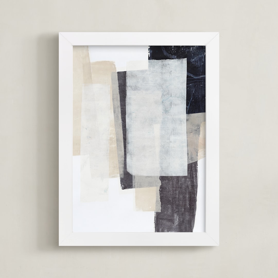 "History Repeats" - Art Print in Sand by Jennifer Daily - Framed