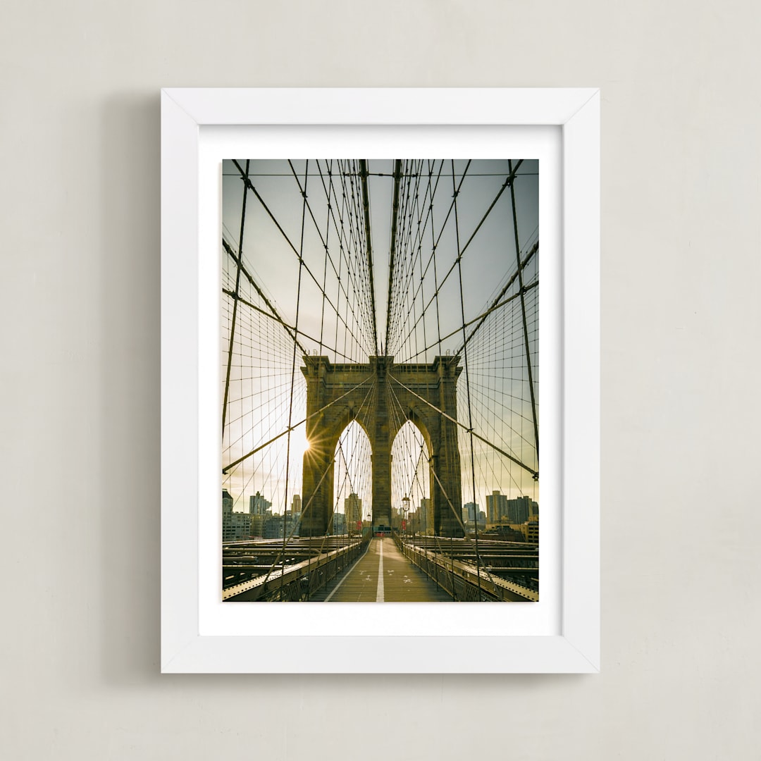 "Brooklyn Light" - Art Print in Sunrise Orange by Jason Derck - Framed