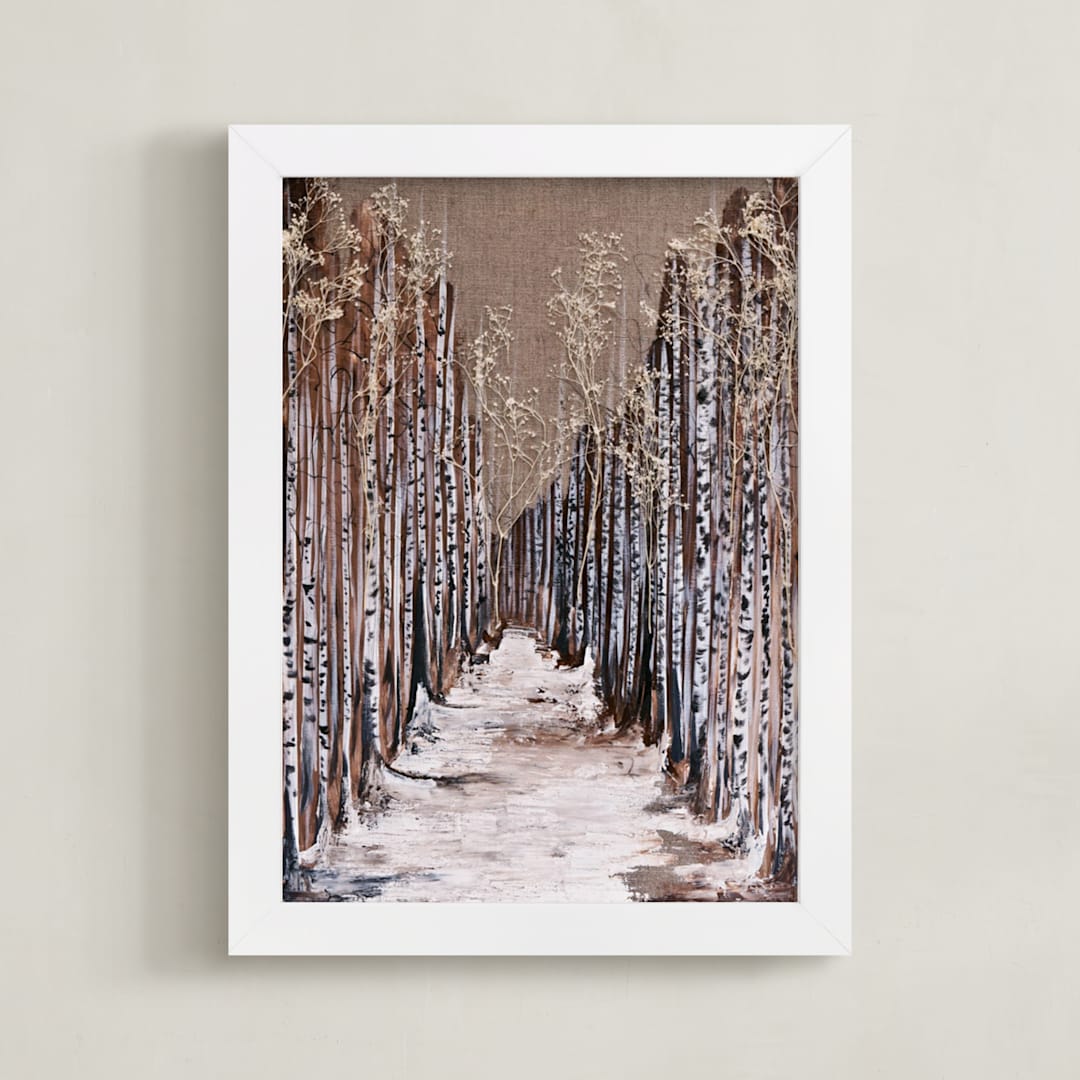 "Aspen Grove" - Art Print in Birch White by Emily Magone - Framed