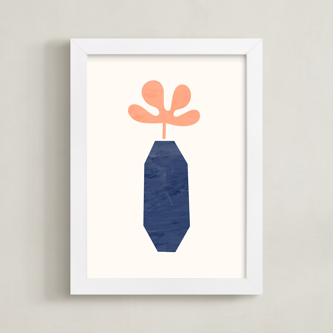 "Modern Vase #2" - Art Print in Blush by Field and Sky - Framed
