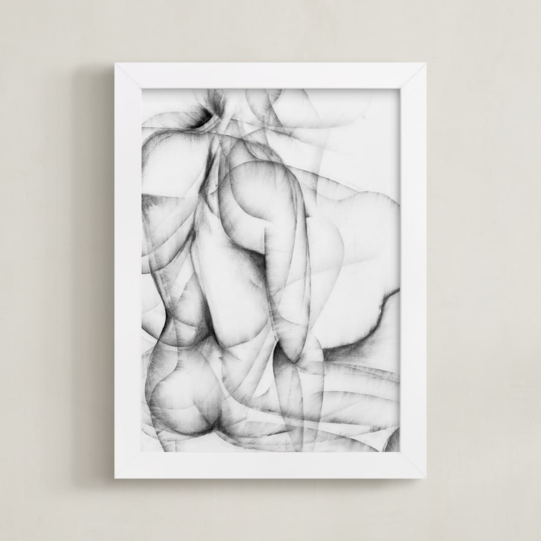 "More Alike than Not" - Art Print in Charcoal by Karen Kaul - Framed