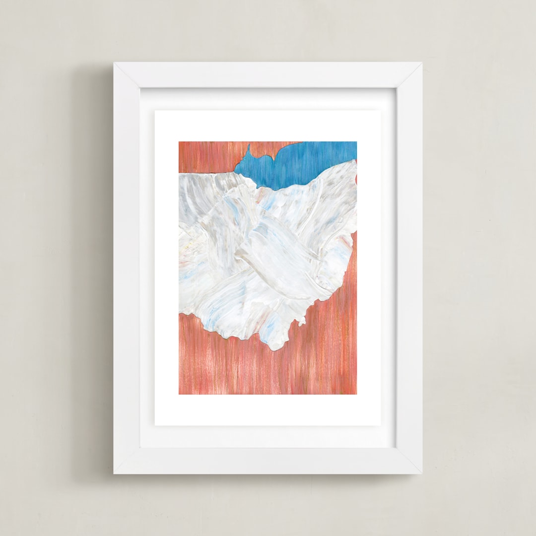 "Ohio in Paint" - Art Print in Ohio Blue by Denise Wong - Framed