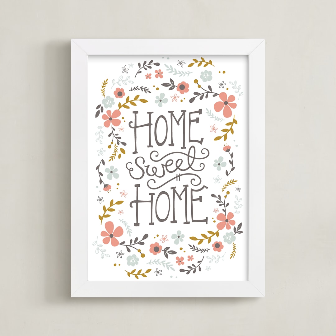 "Home Sweet Home" - Art Print in Pastel by Kristen Smith - Framed