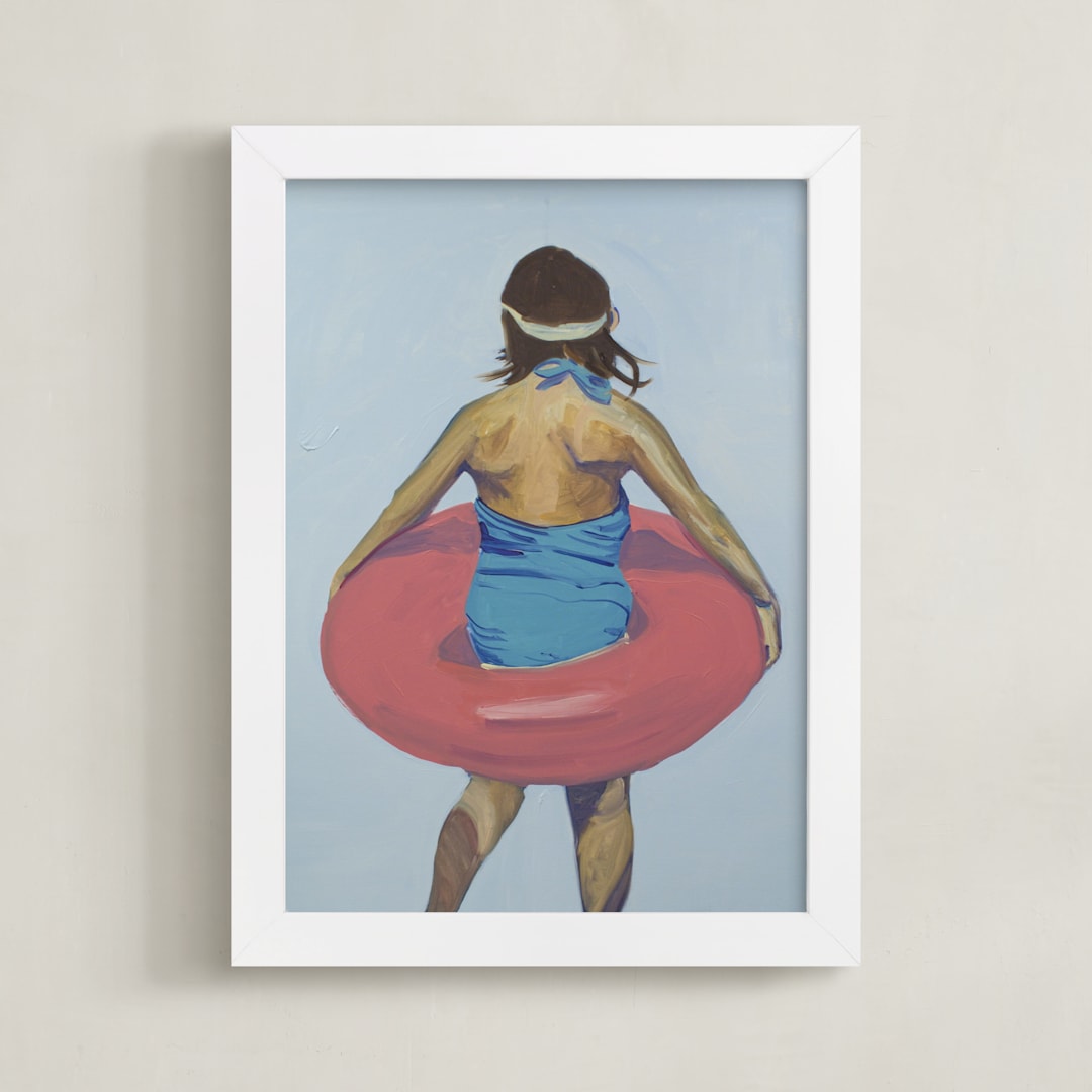 "Violet Intertube 1" - Art Print in Cerulean Blue by Annie Seaton - Framed