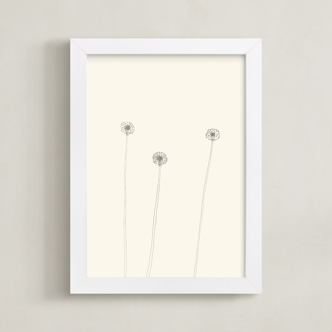 "Dandelions" - Art Print in Ivory by Jorey Hurley - Framed