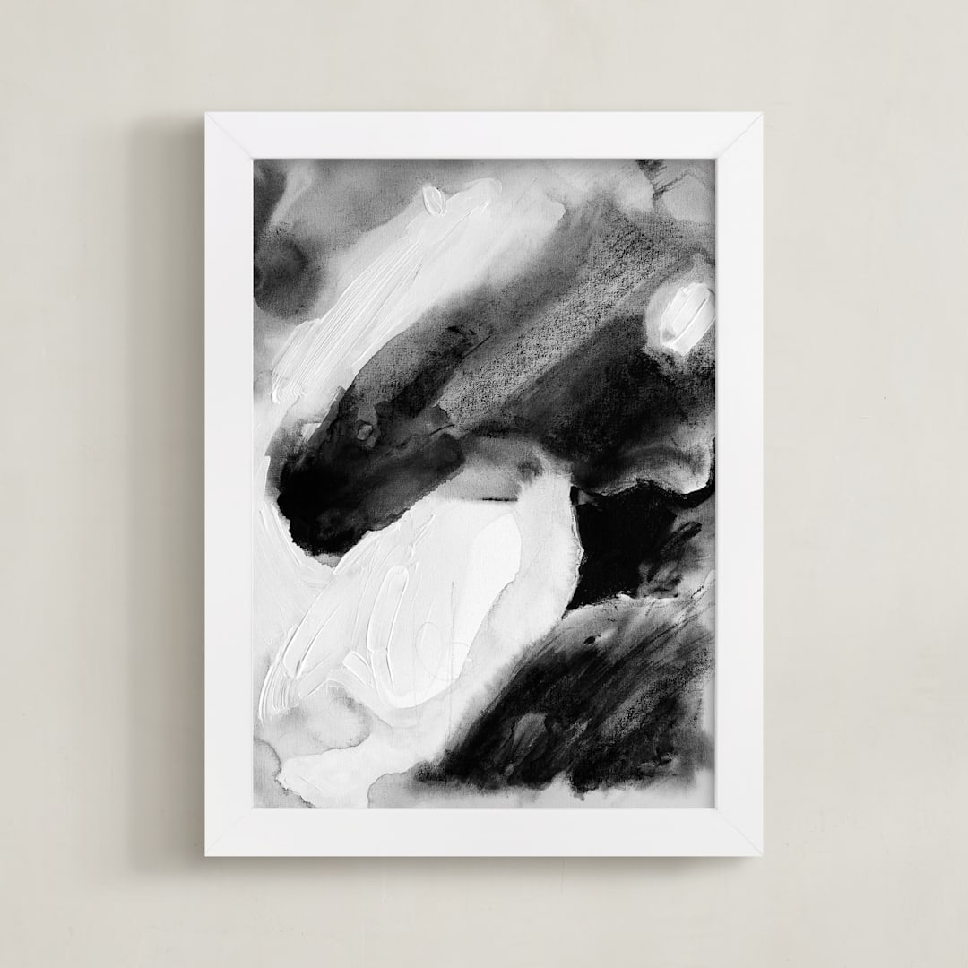 "Hemingway" - Art Print in Midnight Charcoal by Katherine Jury - Framed