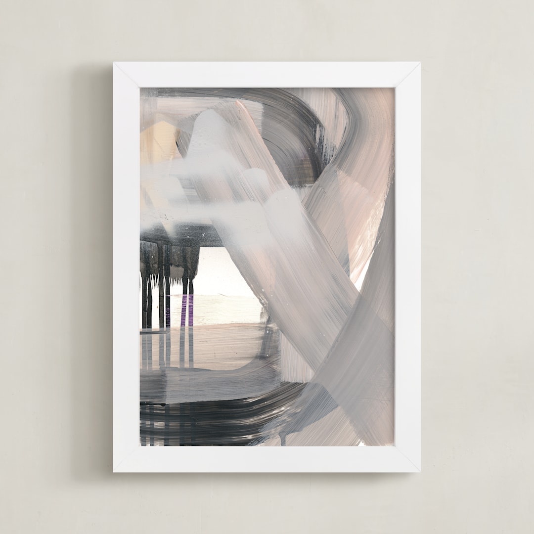 "Pushing Through" - Art Print in Neutrals by Angela Simeone - Framed