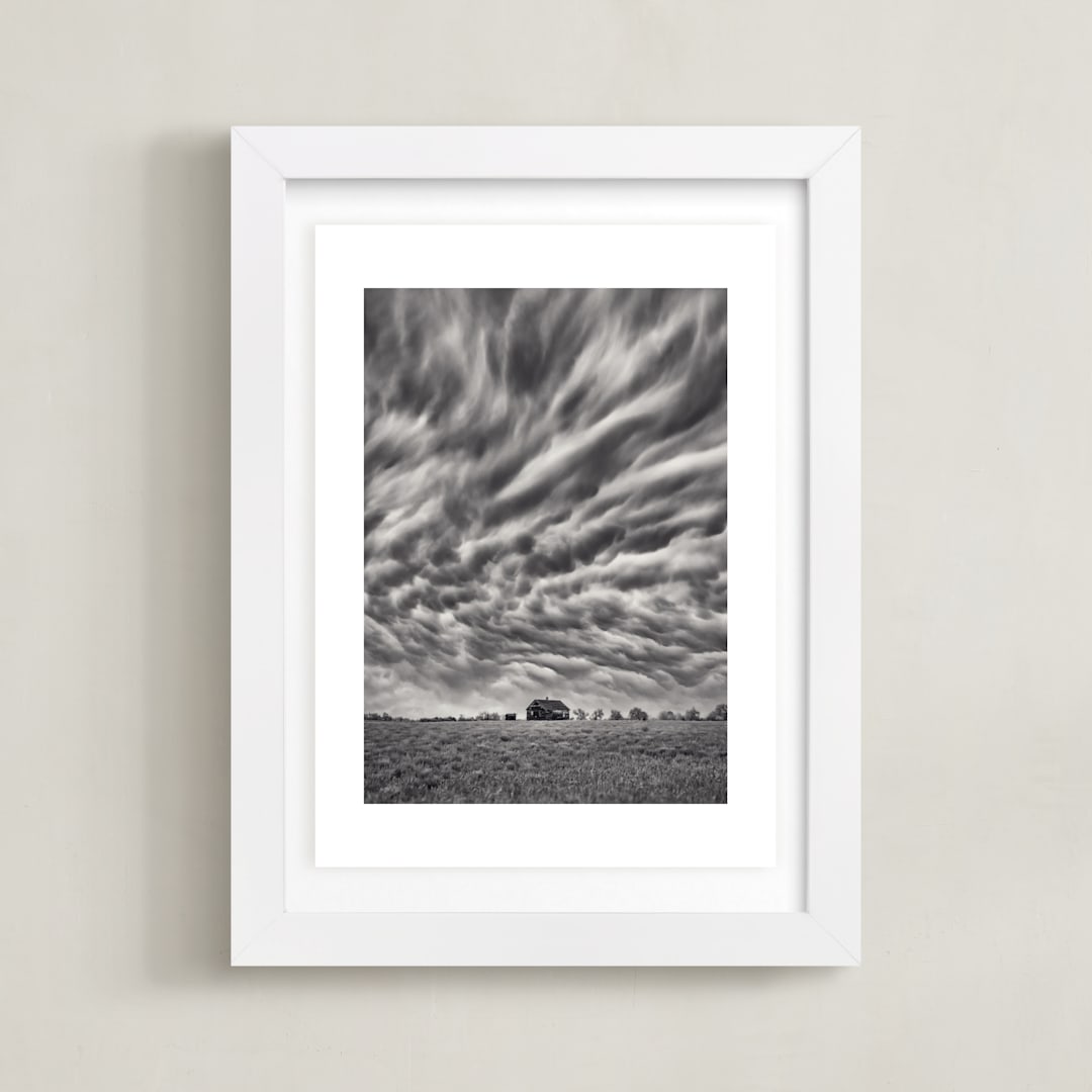 "Fireball" - Art Print in Stormy Sky Grey by Gabrial Reising - Framed