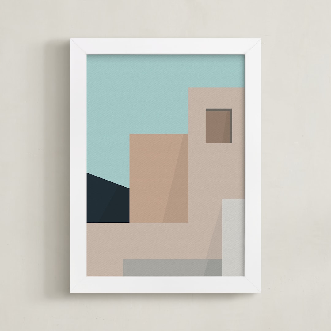 "Urbanscape 02" - Art Print in Desert Pink by Jennifer Morehead - Framed