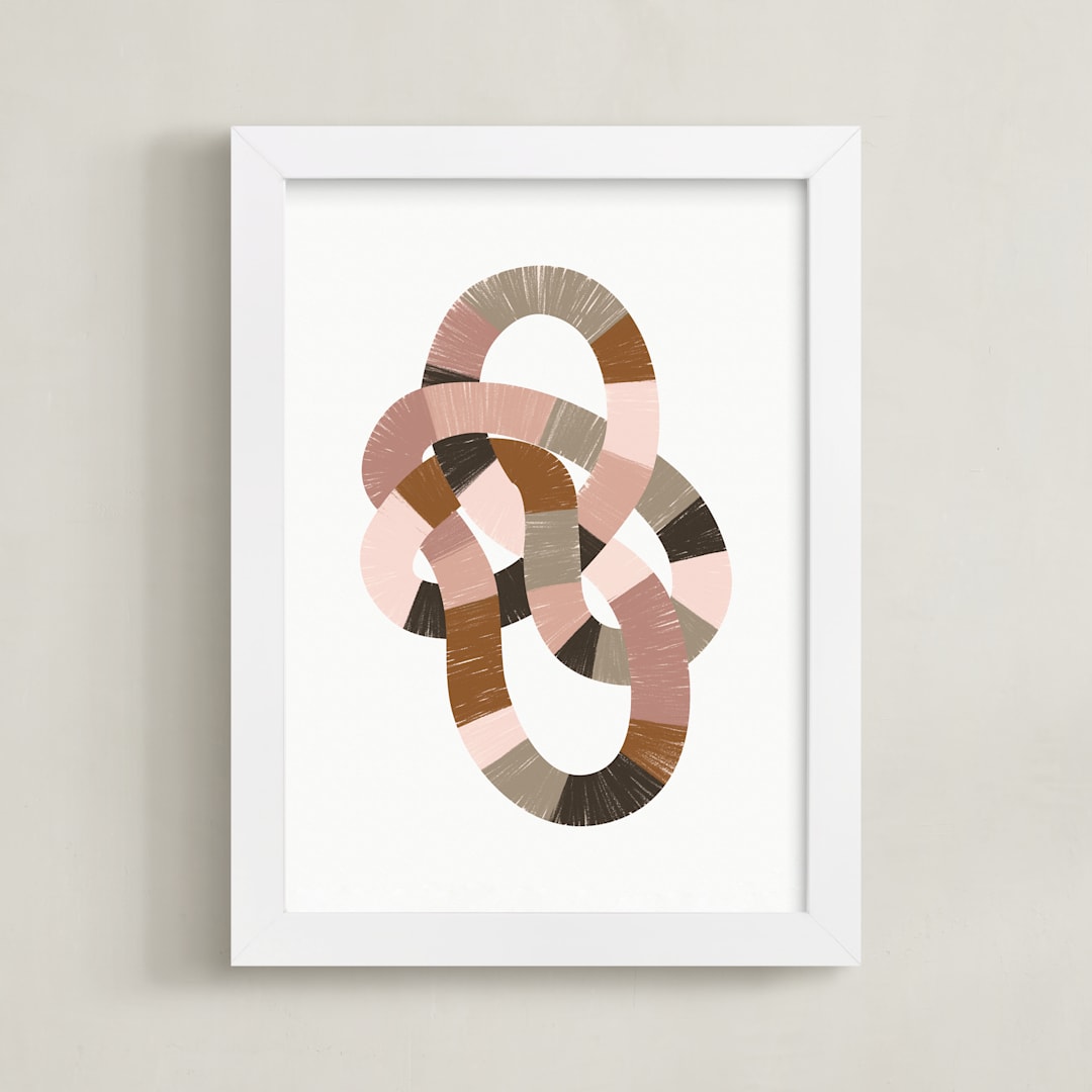 "Running in Circles" - Art Print in Sand by Pati Cascino - Framed