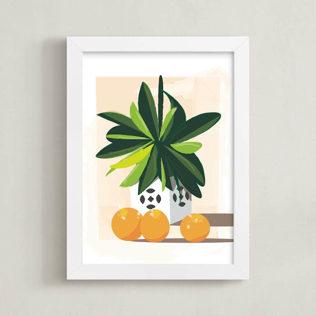 "Tropical Still Life" - Art Print in Hunter Green by Lindsay Megahed - Framed