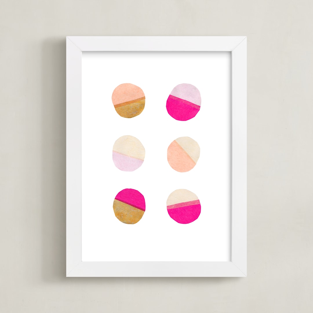 "Circling 1" - Art Print in Bright Pink by Kelly Nasuta - Framed