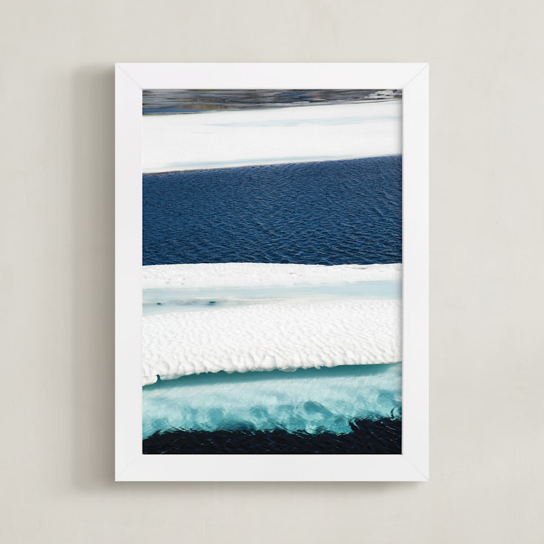 "Brush in turquoise" - Art Print in glacier teal by Van Tsao - Framed