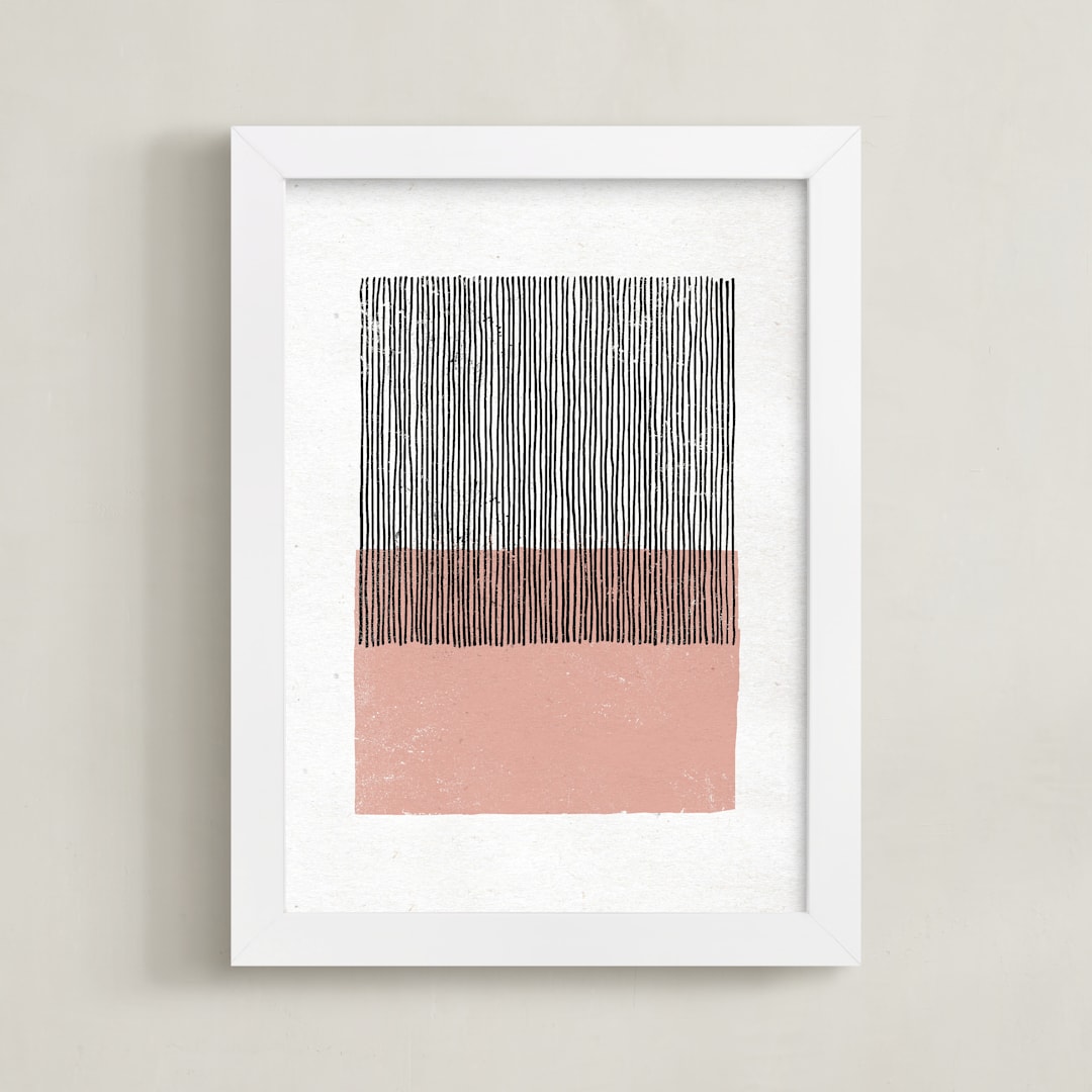 "Color Streak" - Art Print in Dusty Rose by Kiersten Garner - Framed