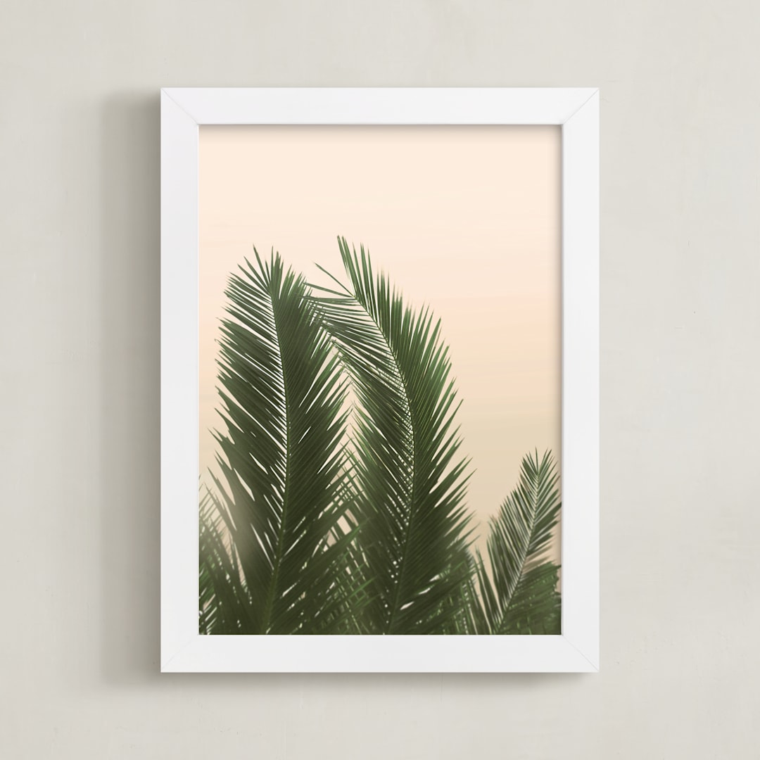 "Tropical Palm Tree" - Art Print in Golden by Wilder California - Framed