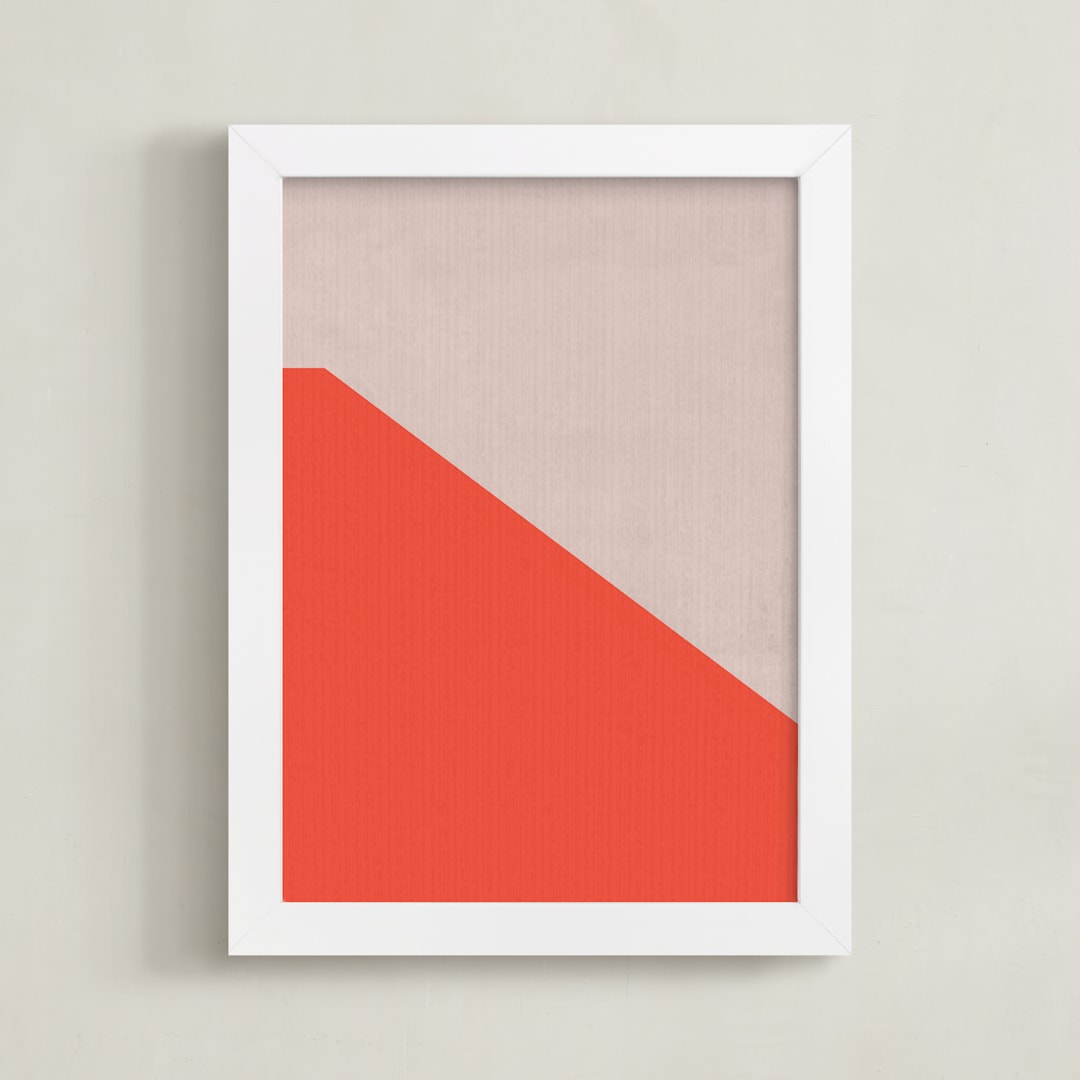 "Sunset Wall" - Art Print in White by MinimalType - Framed