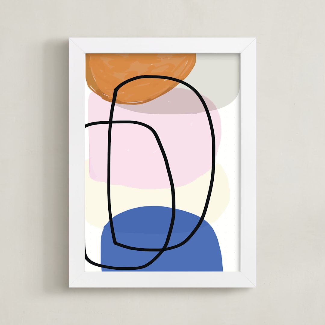 "Old Bubbles" - Art Print in White by Becca Robinson - Framed