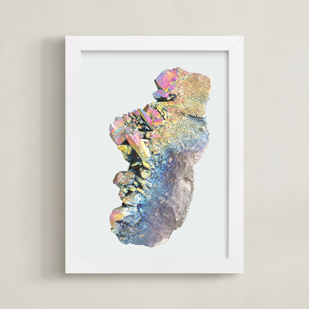 "rainbow stone" - Art Print in white by Baumbirdy - Framed