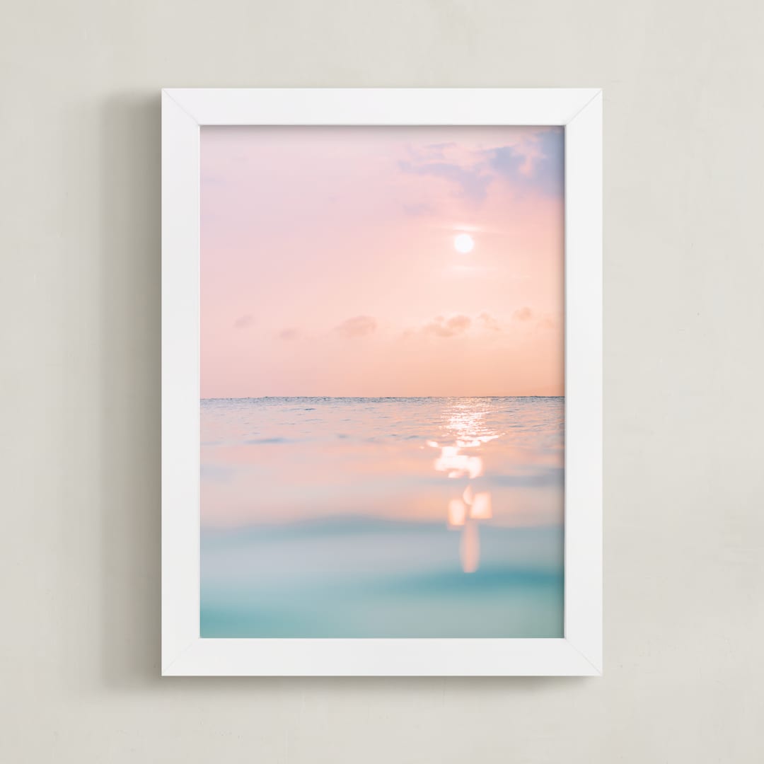 "sorbet sea" - Art Print in Sunset by Kamala Nahas - Framed