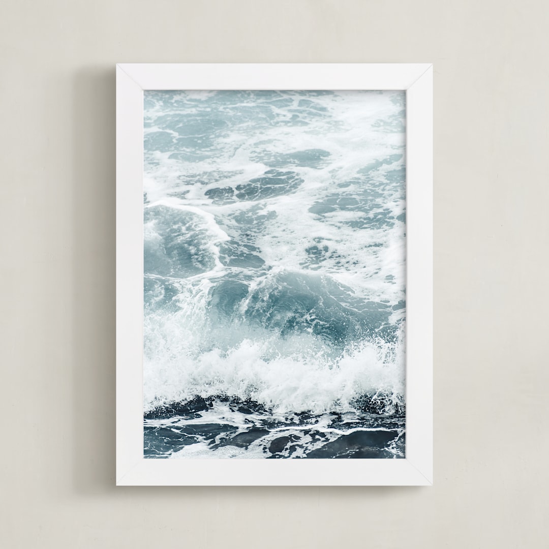 "Storm Swell 2" - Art Print in Ocean Blue by Kamala Nahas - Framed