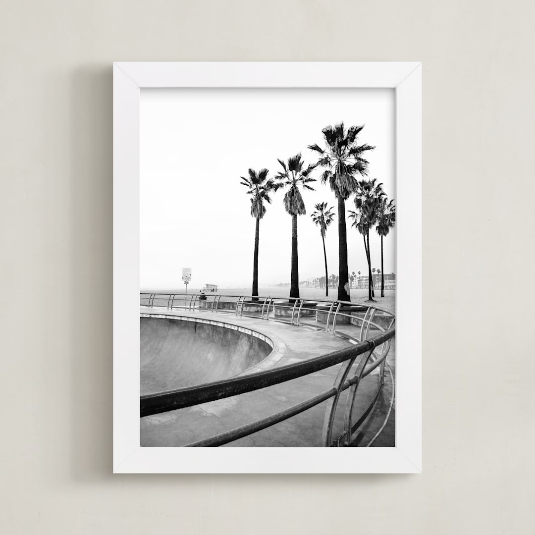 "Concrete Wave" - Art Print in Concrete Grey by Irene Suchocki - Framed