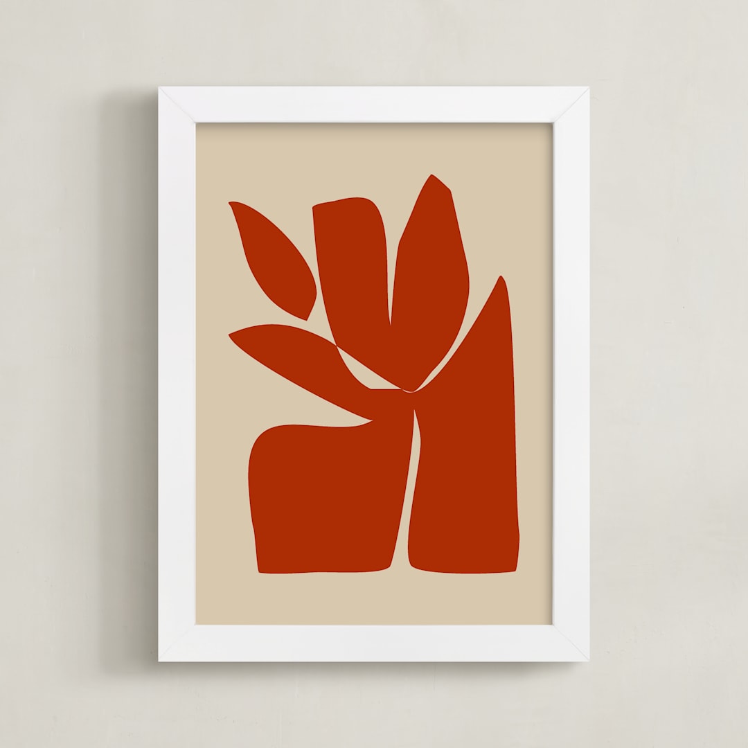 "Sculpt" - Art Print in Scarlet by Beth Vassalo - Framed