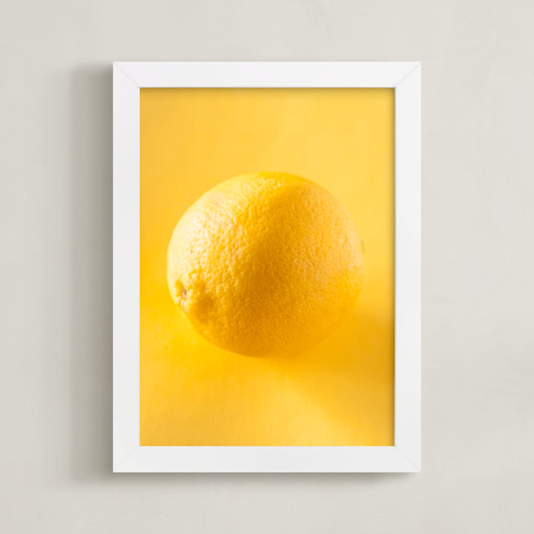 "When Life Gives You" - Art Print in Lemon by Ana V. Ramirez - Framed