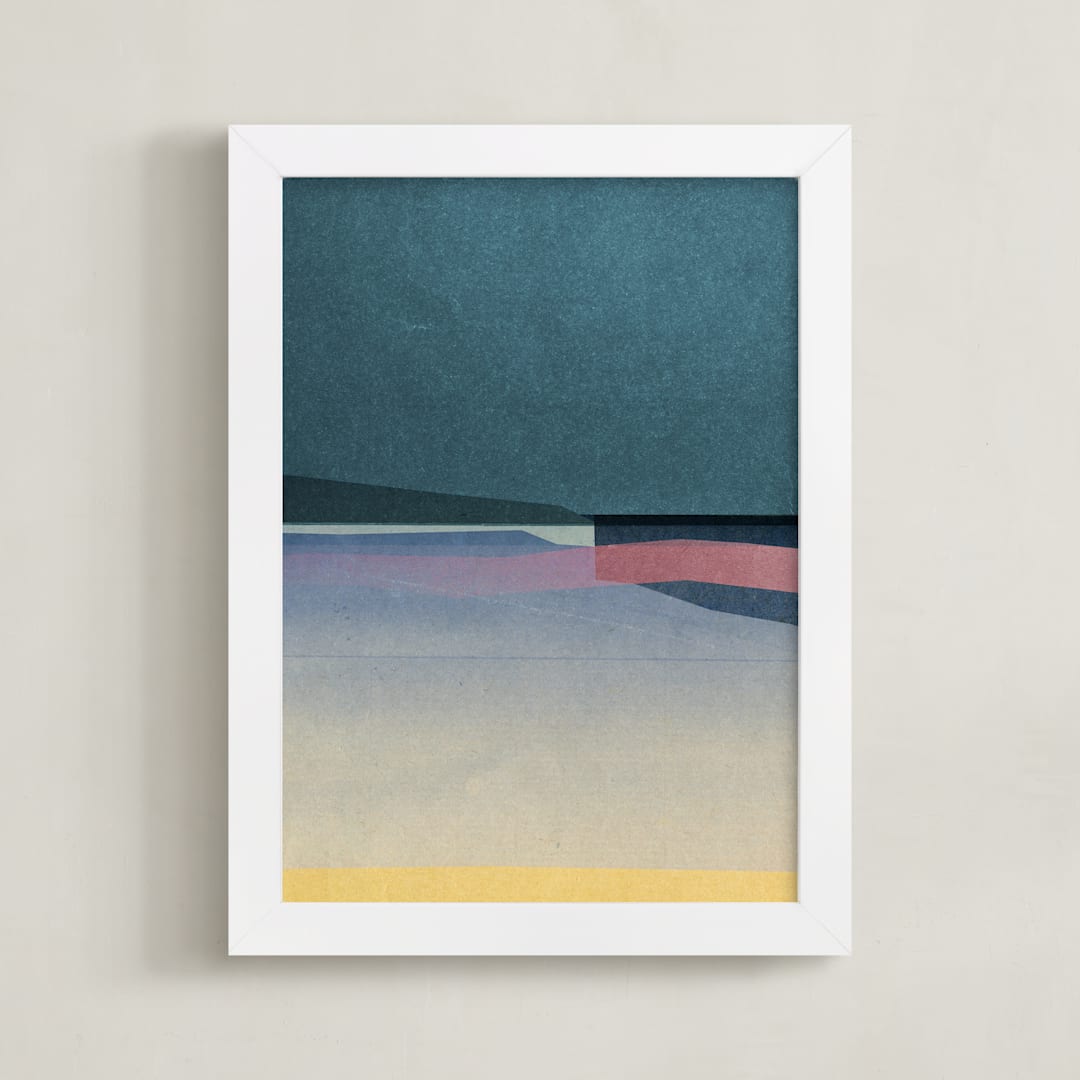 "Horizons III" - Art Print in Lagoon by Sumak Studio - Framed
