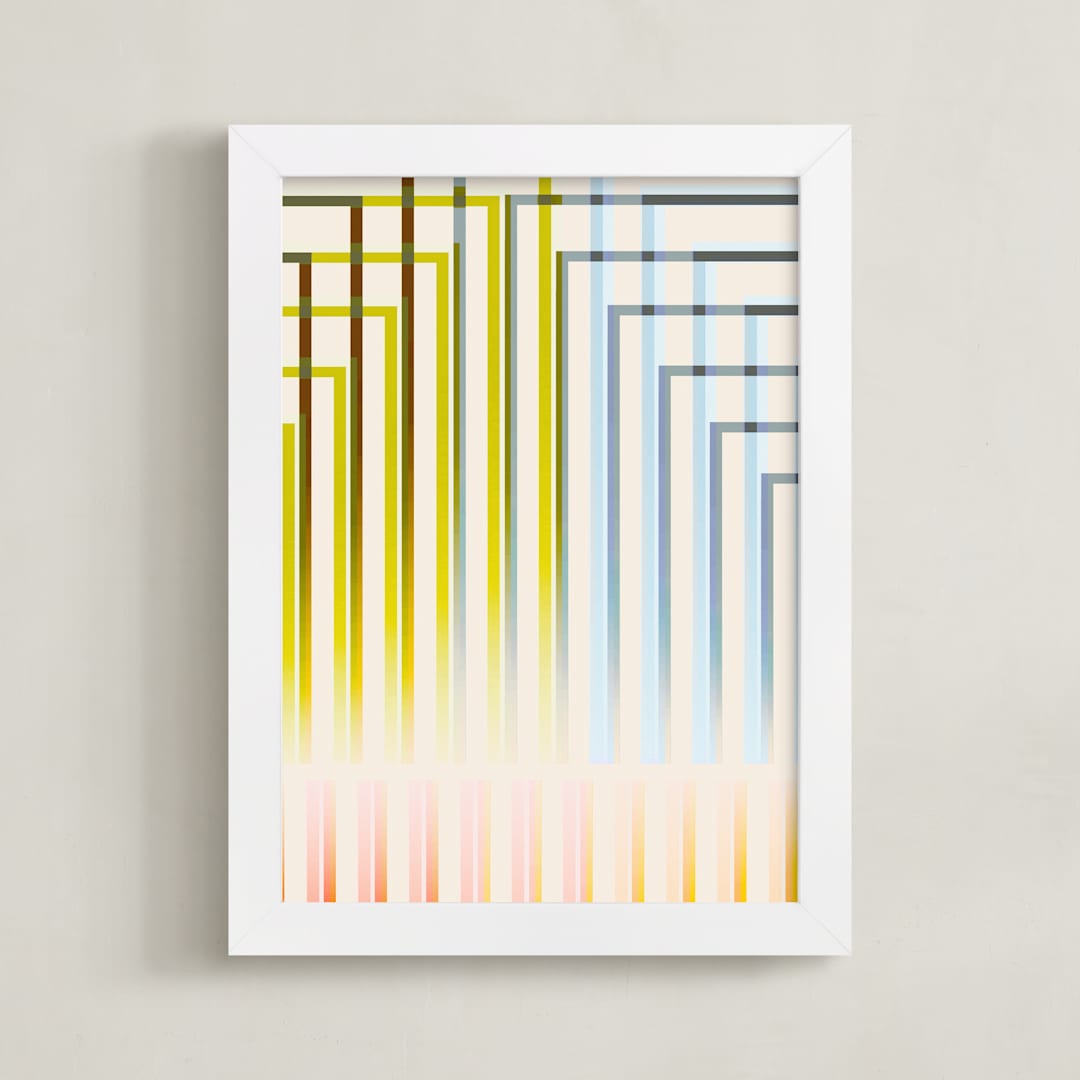 "Meeting Place" - Art Print in Olive by Jen Florentine - Framed