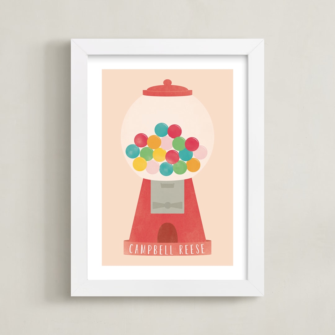 "Sweet & Bubbly" - Personalized Art Print in Sugared Peach by Annie Holmquist - Framed