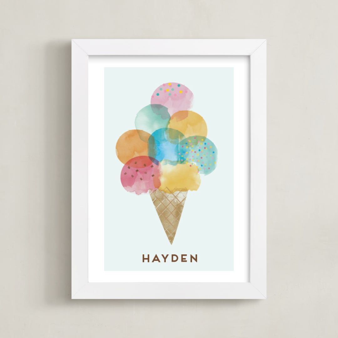 "Sweet Desserts" - Personalized Art Print in Sorbet by Shirley Lin Schneider - Framed