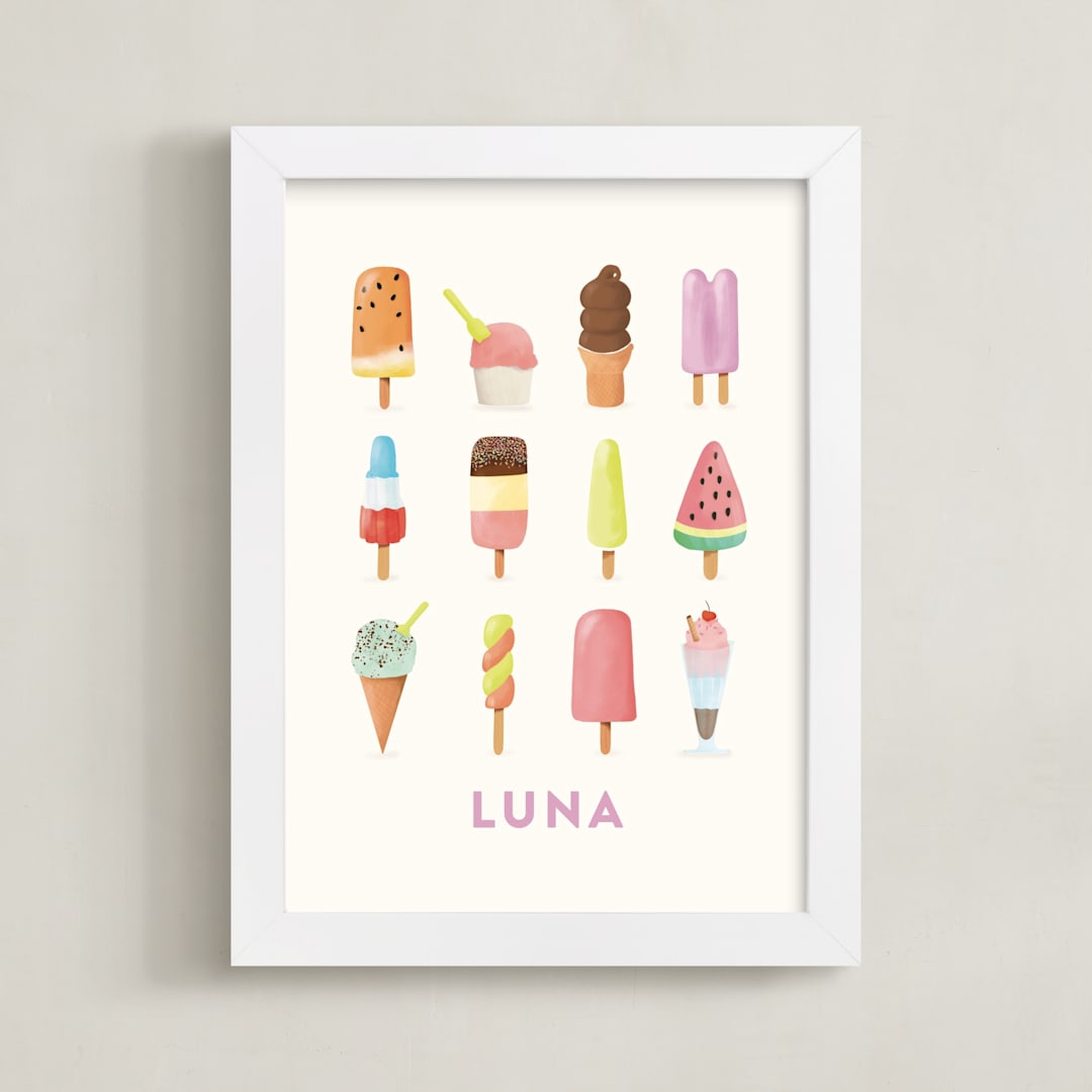 "Chill Out" - Personalized Art Print in Vanilla by Ana Peake - Framed