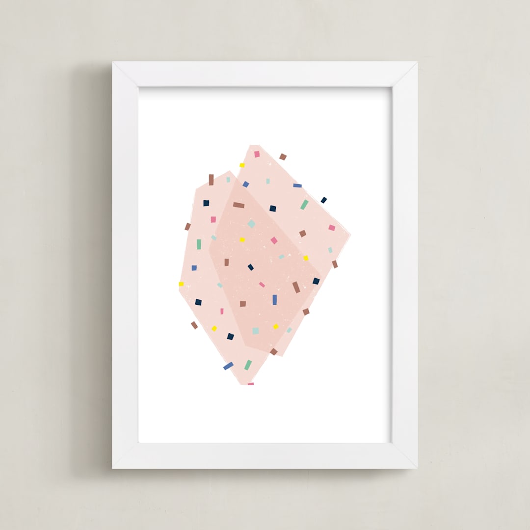 "Mod Terrazzo" - Art Print in Blush by Kanika Mathur - Framed