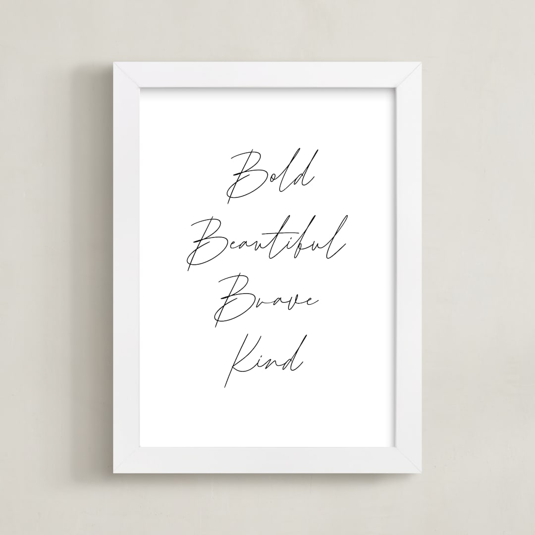 "Affirmation" - Art Print in Snow by AK Graphics - Framed