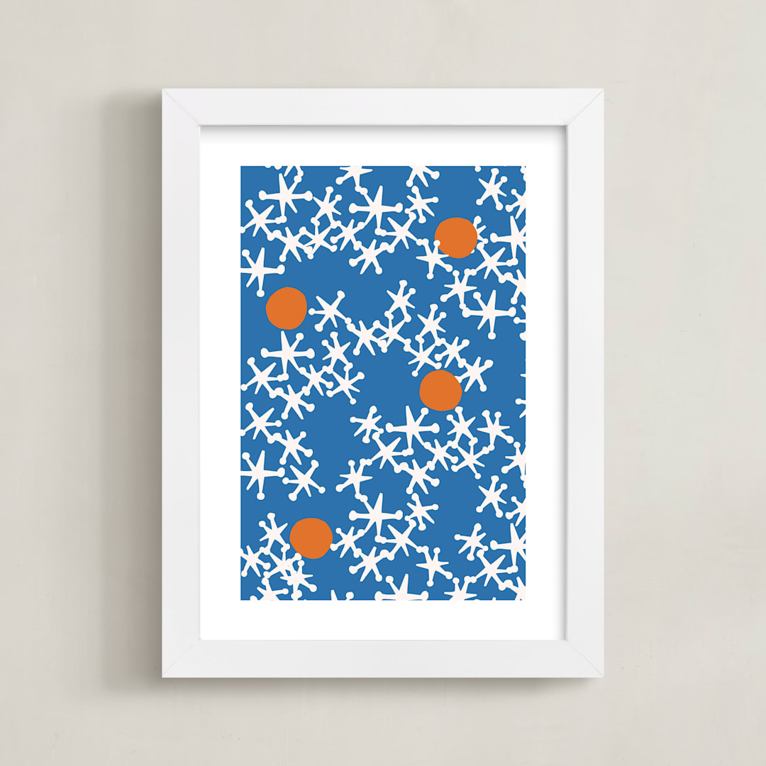 "Fun & Games III" - Art Print in Blue by Ampersand Design Studio - Framed