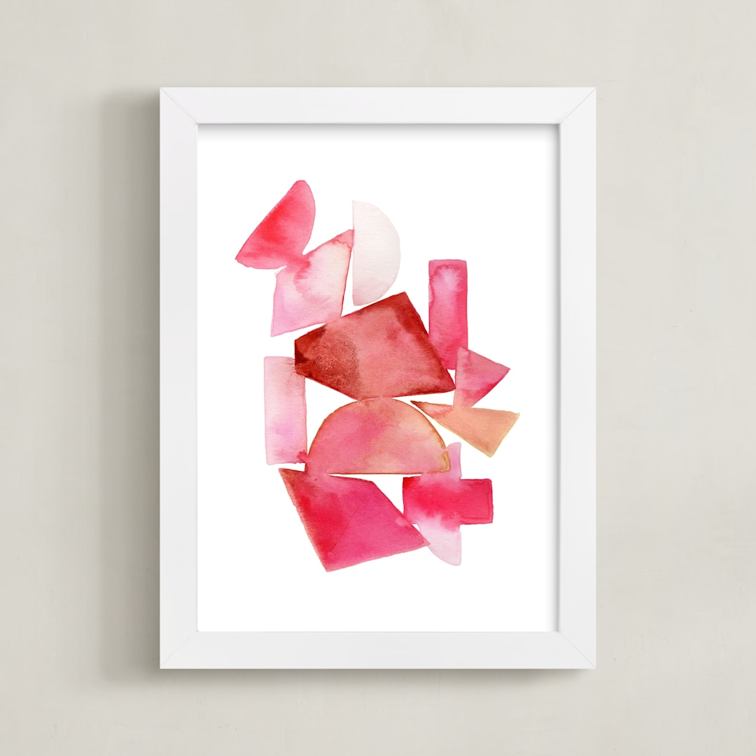 "summer tanagers" - Art Print in watermelon by Kiana Lee - Framed