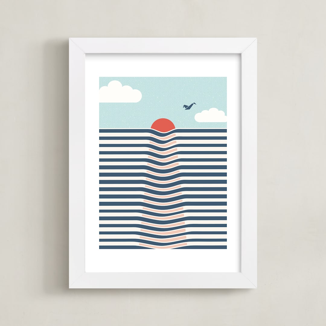 "sunrise sunset" - Art Print in Moody Blue by Jennifer Morehead - Framed