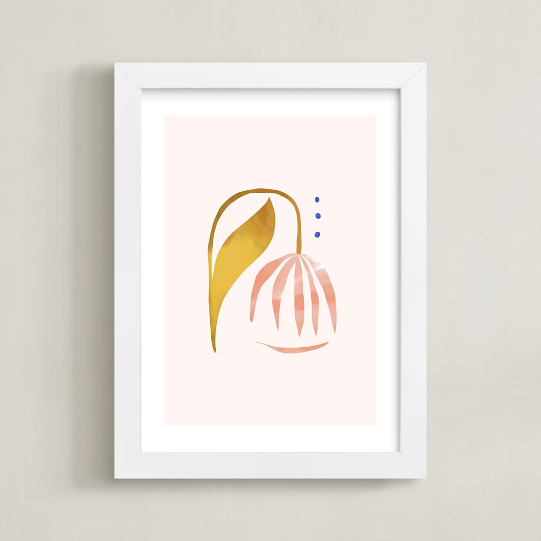 "A Flower For You, A Flower For Me I" - Art Print in Peony by Kayla King - Framed