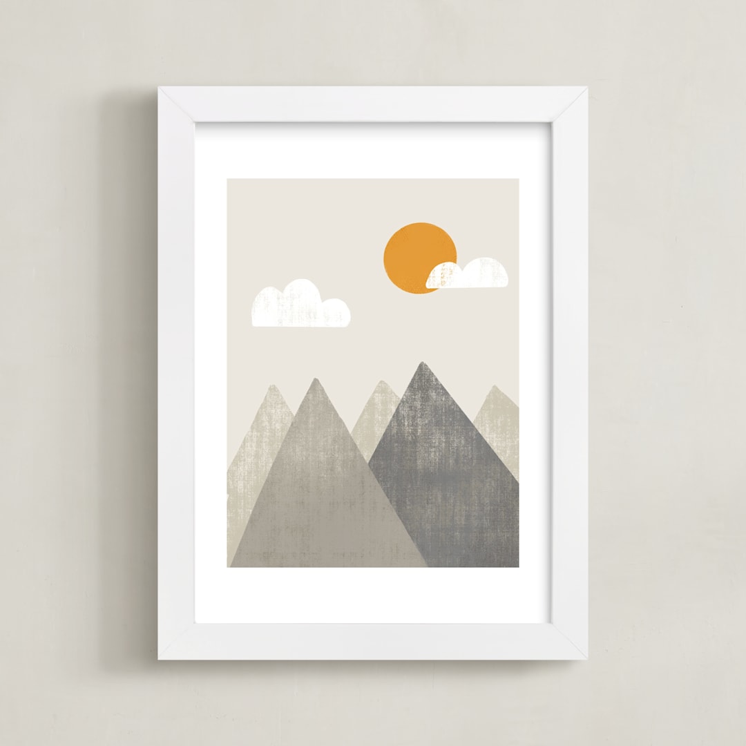 "The Mountains are Calling in the Morning" - Art Print in Mountain by Meghan Hageman - Framed